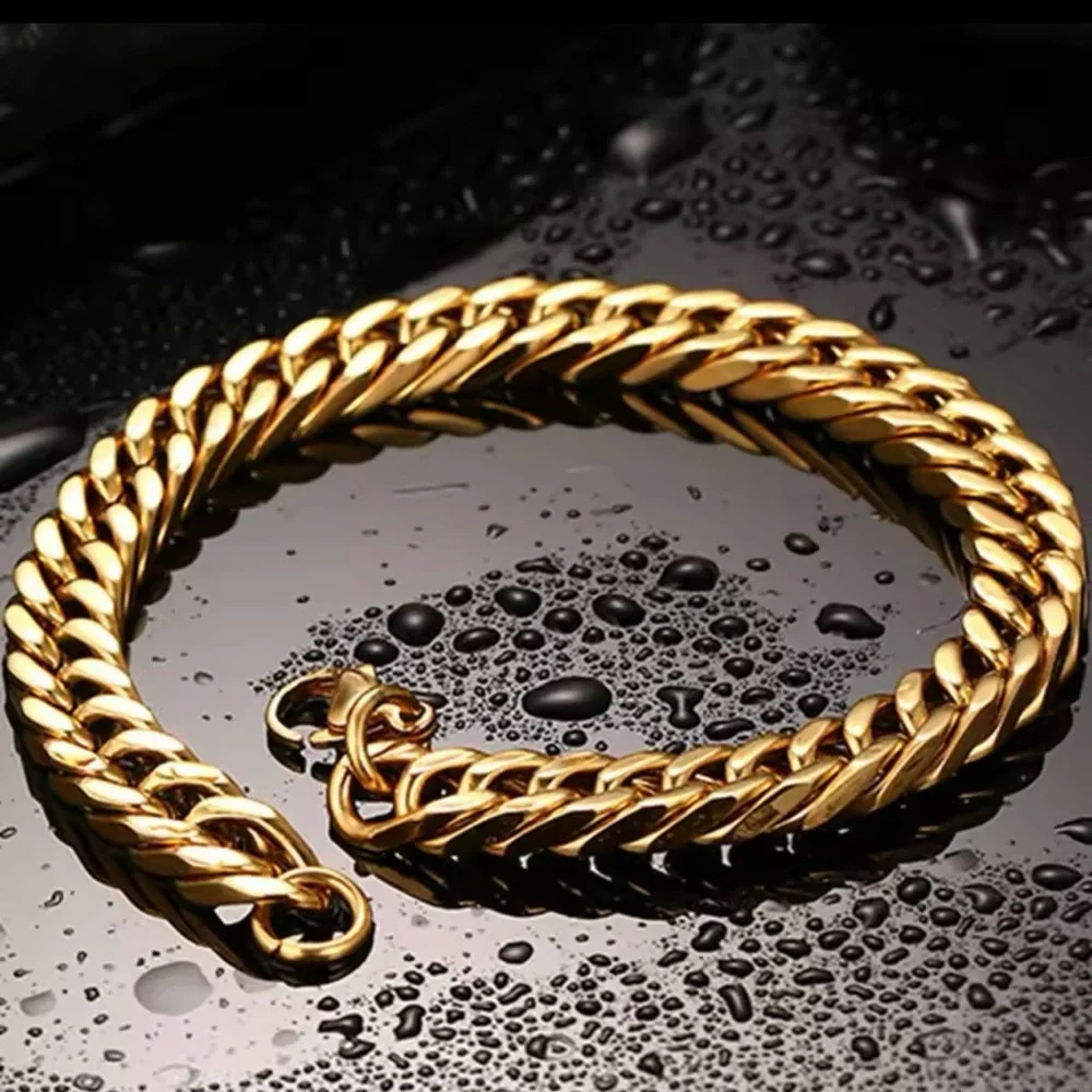 COPY - Men's Stainless Steel Link Chain Miami Cuban Bracelets for Male 8.27”